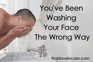 washing his face